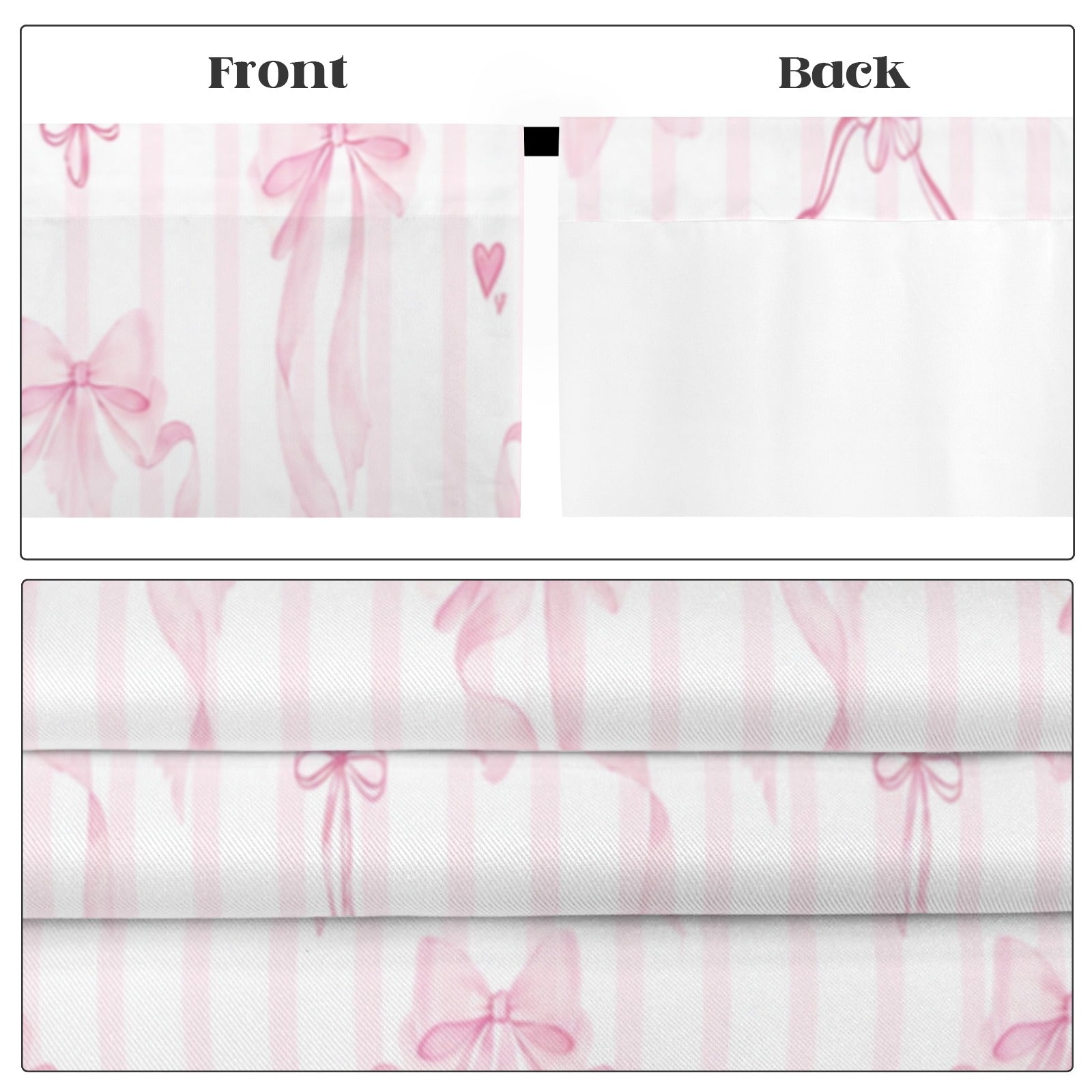 Coquette Ribbon Bows 52 x 84 in Window Curtain Set