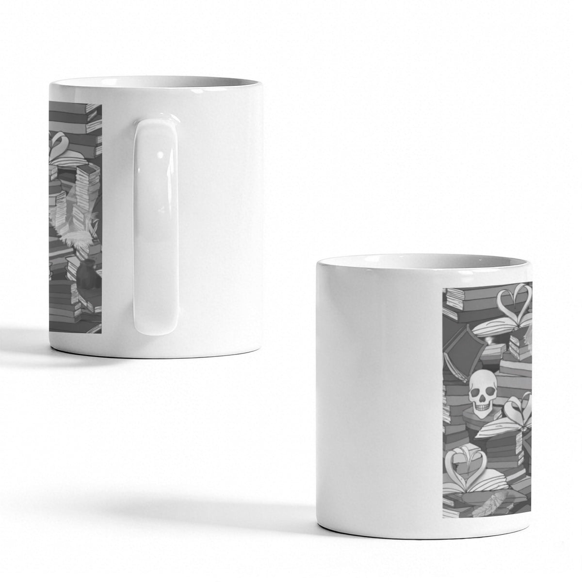 Haunted Library Ladder 11 oz White Ceramic Mug