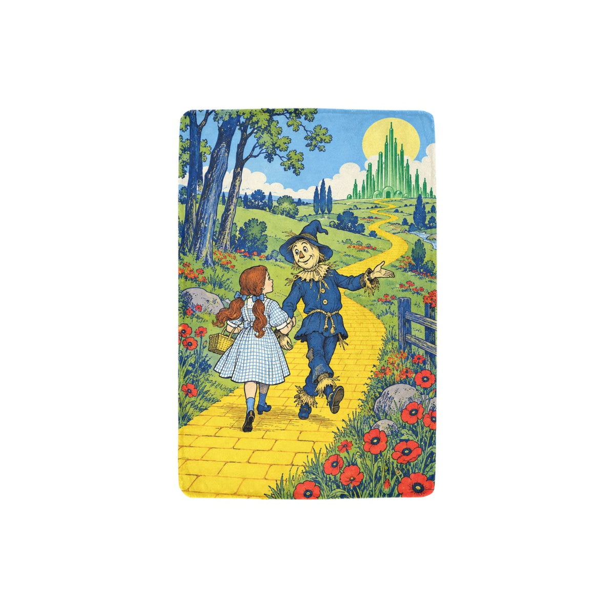 Denslow Dorothy and Scarecrow Path 32 x 48 in Micro Fleece Blanket