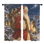 Nast Santa Snowy Night 52 x 84 in Window Curtain Set