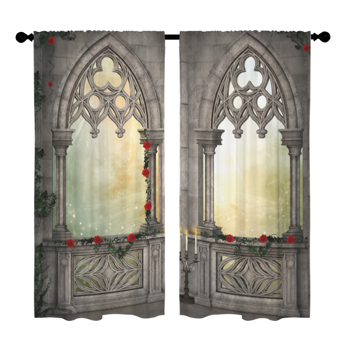 Ottoman rose arch 52 x 84 in Window Curtain Set