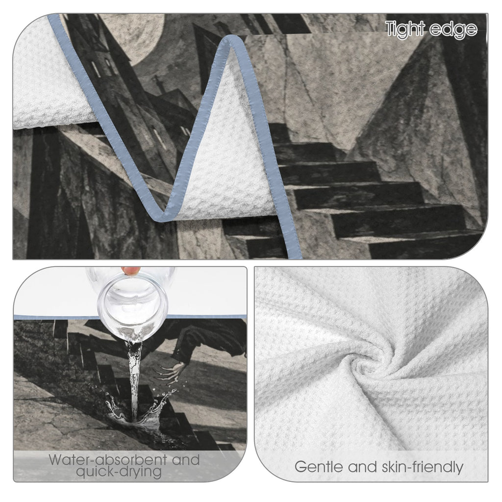 Count Orlok Expressionist Stairs 29"x58" (QUE) Waffle Weave Bath Towel