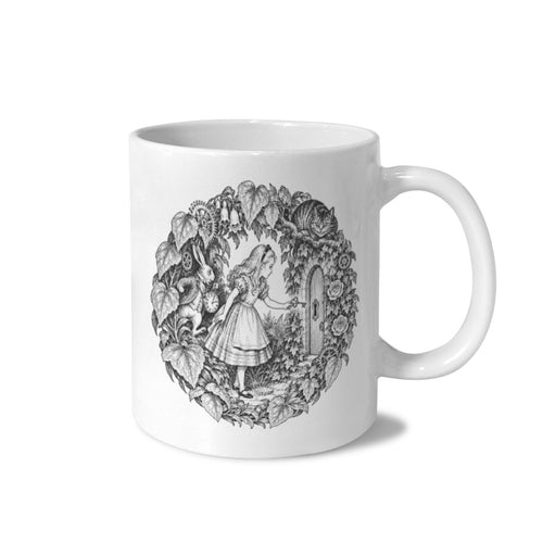 Tenniel Alice Clockwork Garden Key 11 oz White Ceramic Mug