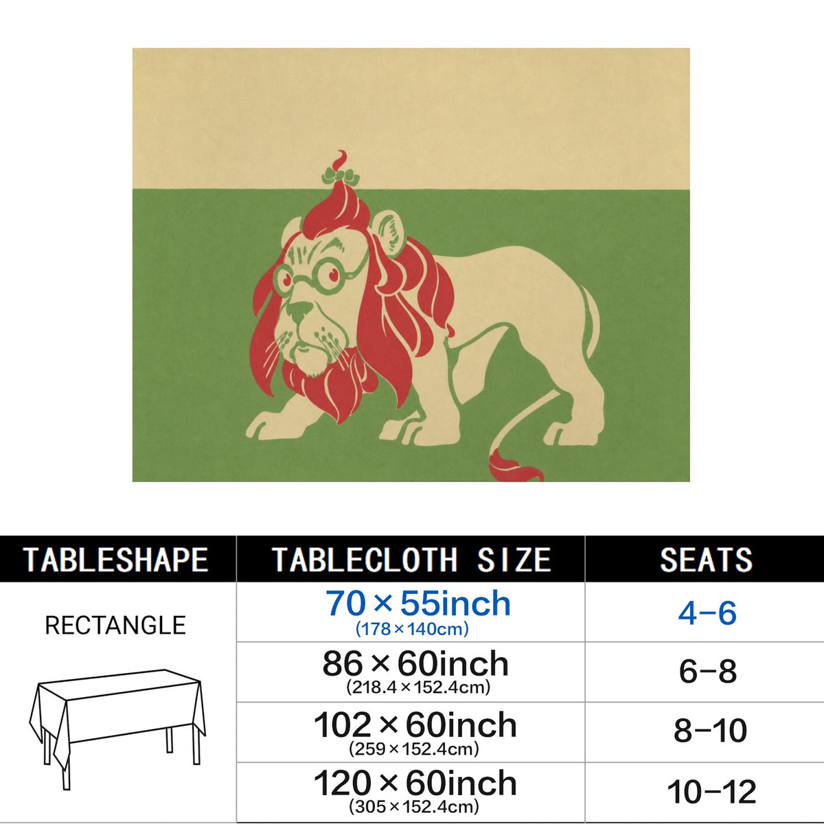 Emerald Gateway 178cm x 140cm Rectangular Tablecloth 70x55inch (QUE)