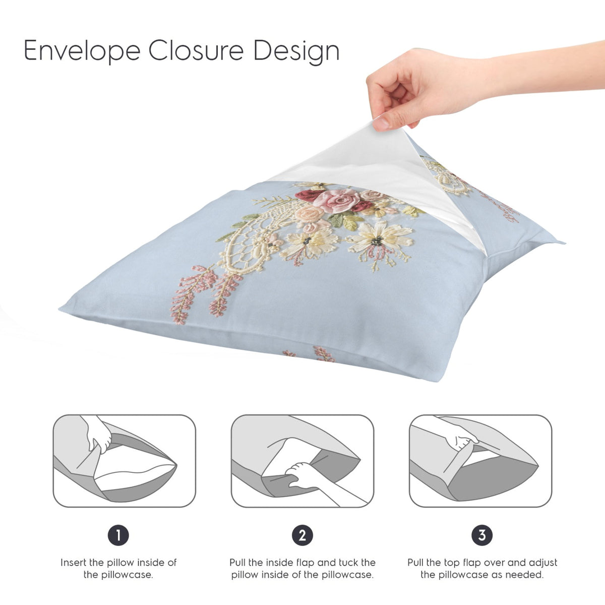 Brooched Heirloom Collage 16 x 16 in Envelope Pillow Case