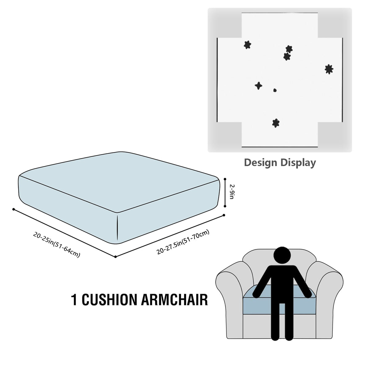 Star Field Midnight Constellation 25 x 27.5 x 8 in Sofa Cushion Cover