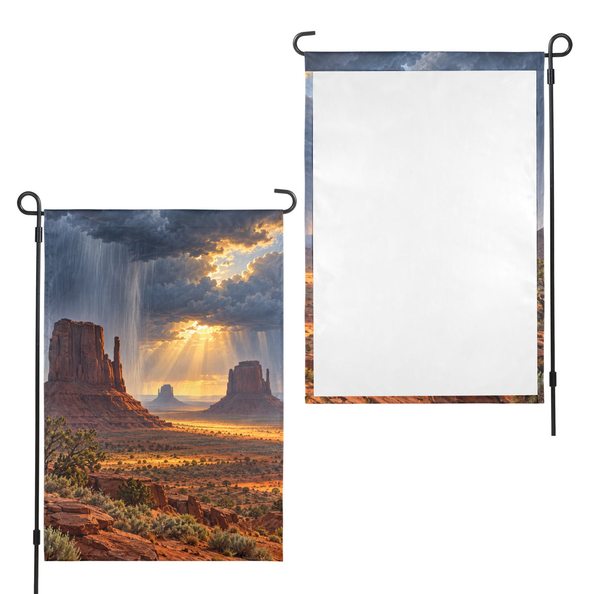 Monument Valley Rain Curtain 12 x 18 in Garden Flag