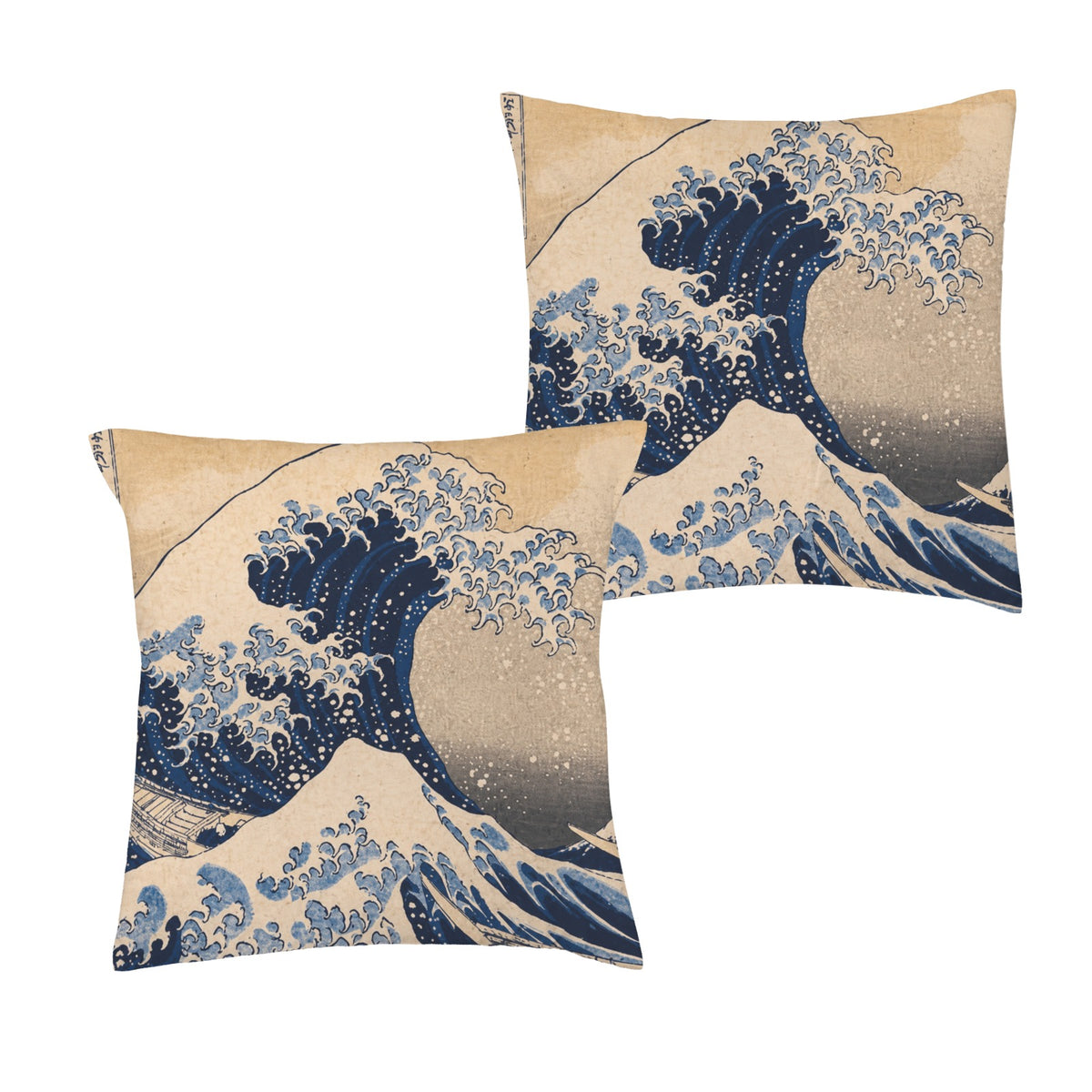 Indigo Wave and Boat 16 x 16 in Envelope Pillow Case