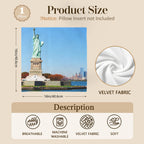 Statue Harbor Skyline 16 x 16 in Envelope Pillow Case