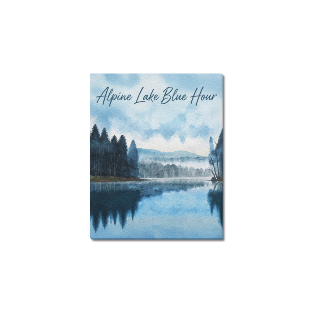 Alpine Lake Blue Hour Frame Canvas Print 8"x10"