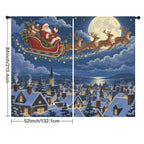 Santa Sky Sled 52 x 84 in Window Curtain Set
