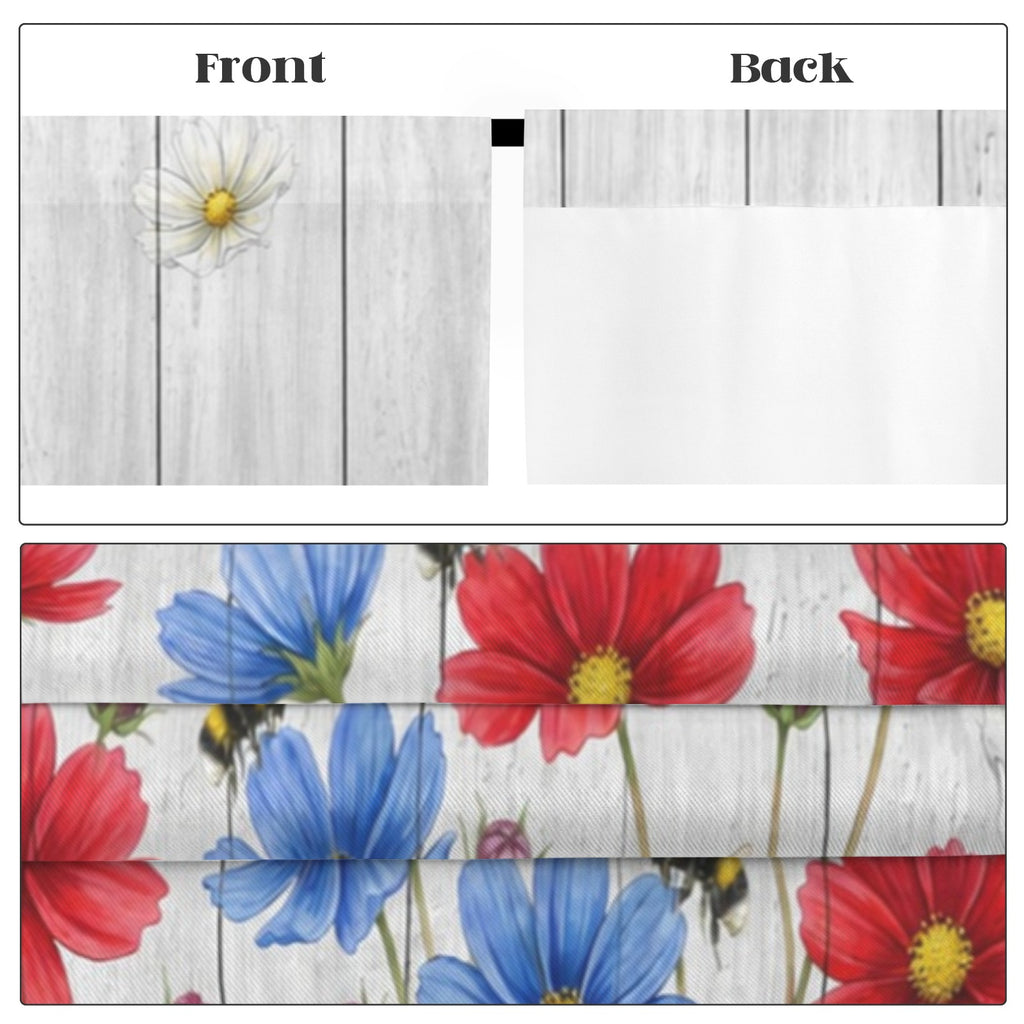 Daisy-and-Ballot Neighbors 52 x 84 in Window Curtain Set