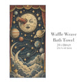 Moon Face Paper Planet Rocket 29"x58" (QUE) Waffle Weave Bath Towel
