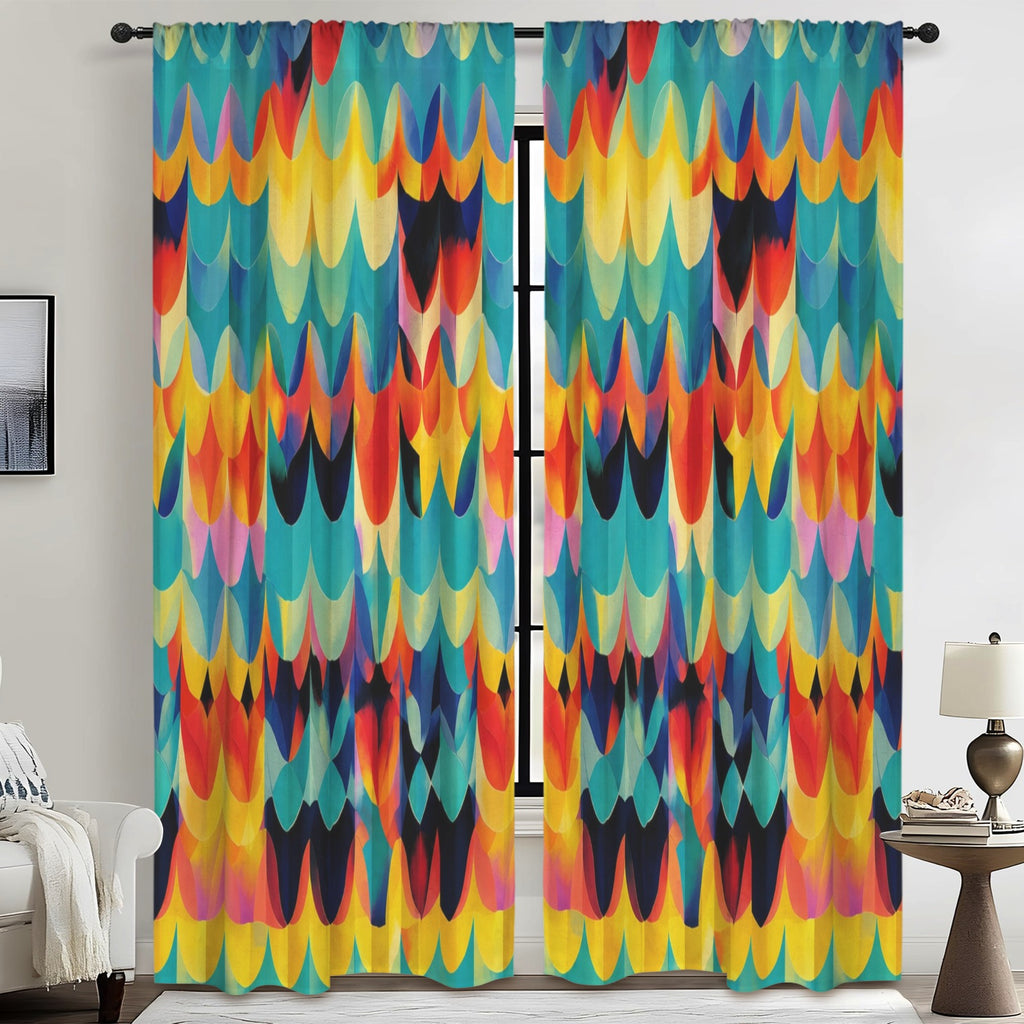 Dopamine Scallop Waves 52 x 84 in Window Curtain Set