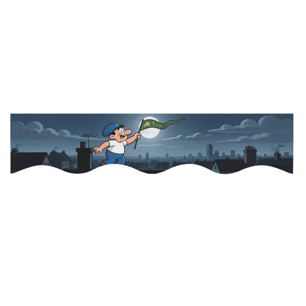 Rooftop Moonlight — 200cm x 43.1cm Fireplace Cloth (QUE)