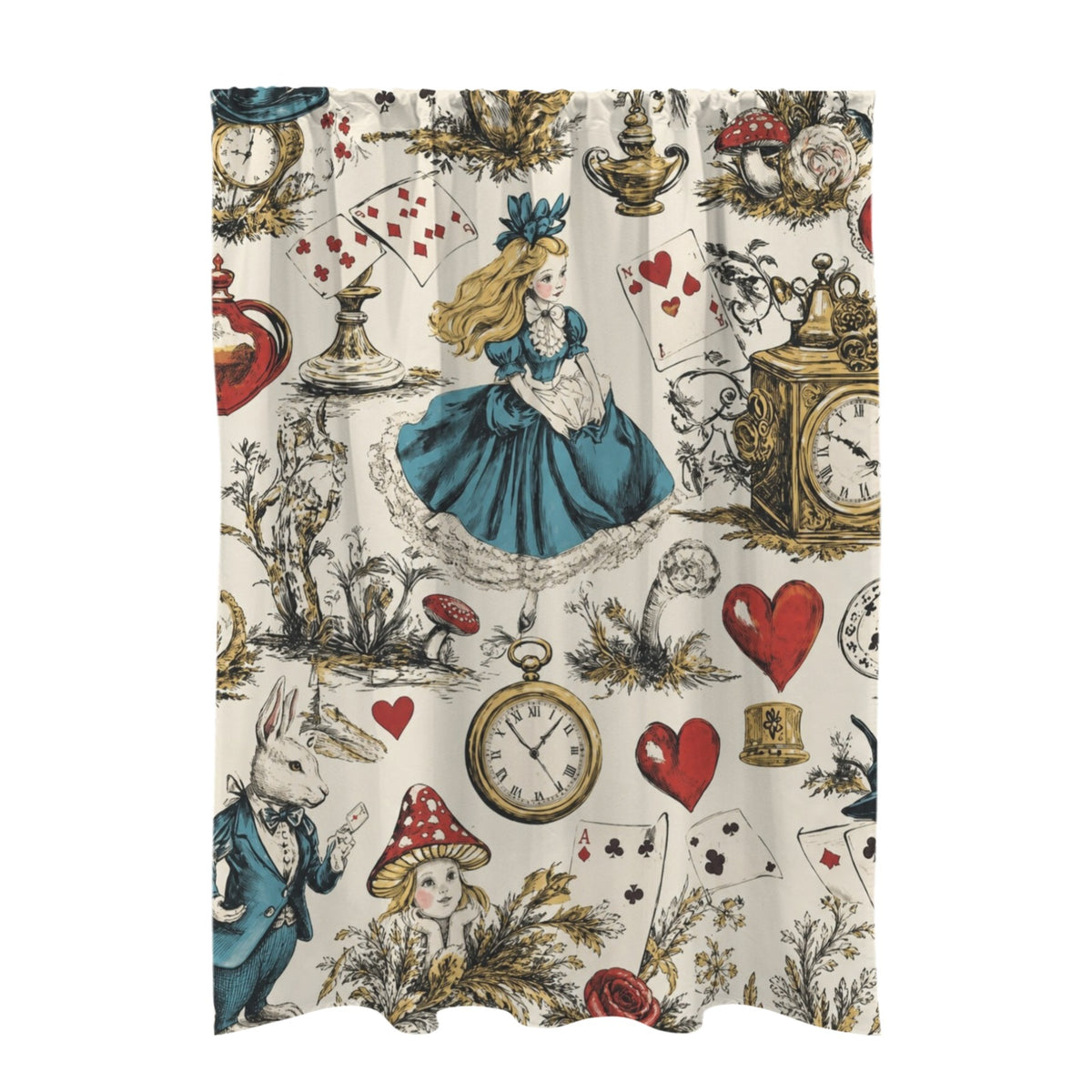 Alice White Rabbit Garden 51 x 72 in Door Curtain (QUE)