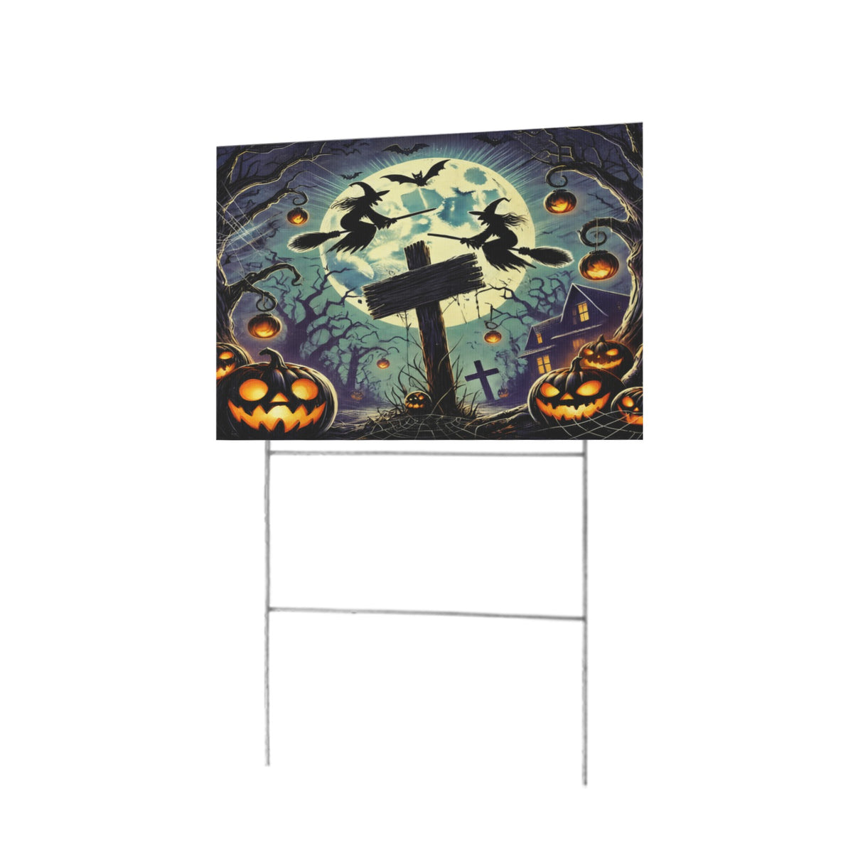 Witch Graveyard Treats 12 x 9 in House Sign
