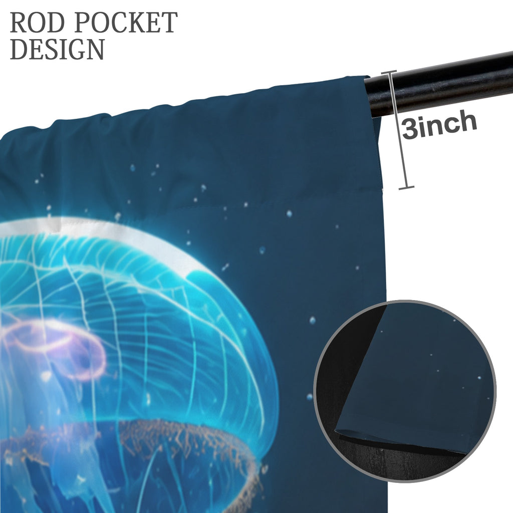 Bioluminescent Ocean 52 x 84 in Window Curtain Set
