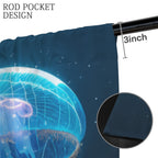 Bioluminescent Ocean 52 x 84 in Window Curtain Set