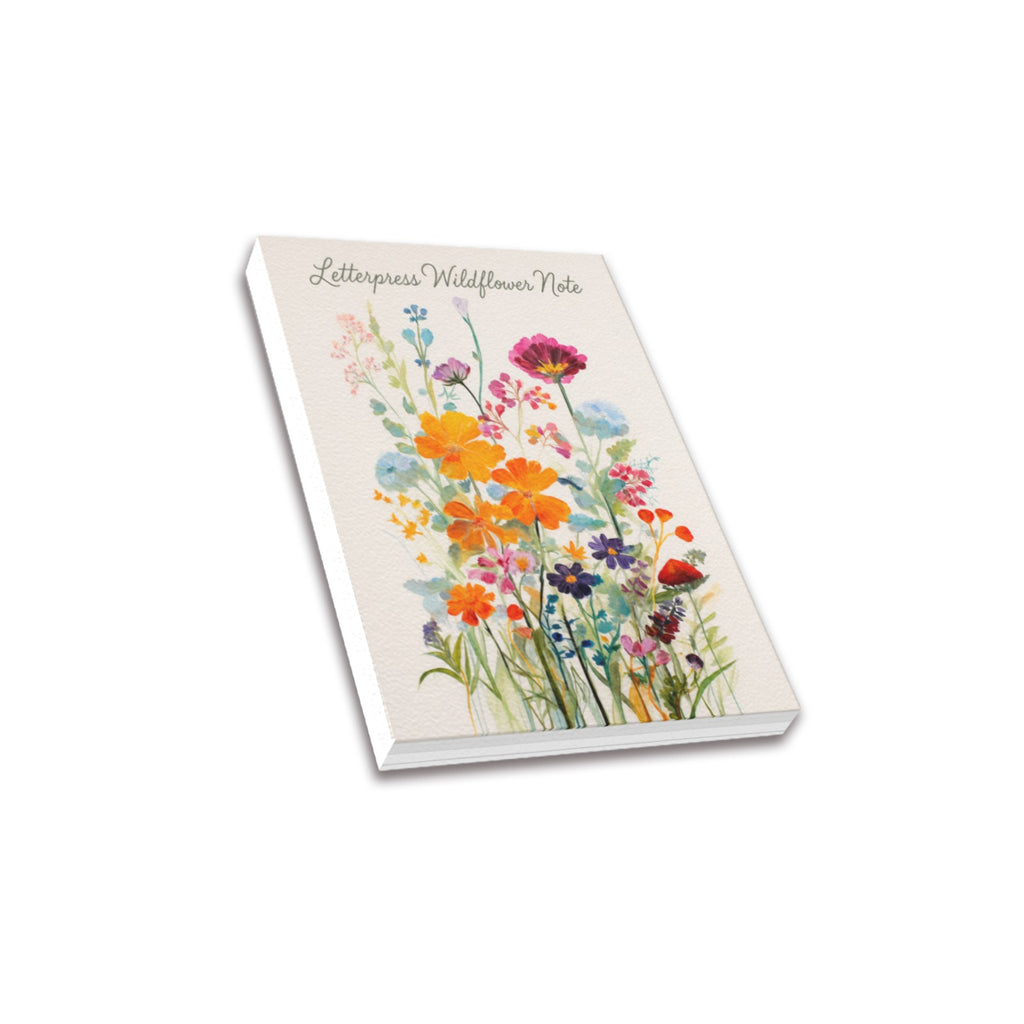 Letterpress Wildflower Note Frame Canvas Print 8"x10"