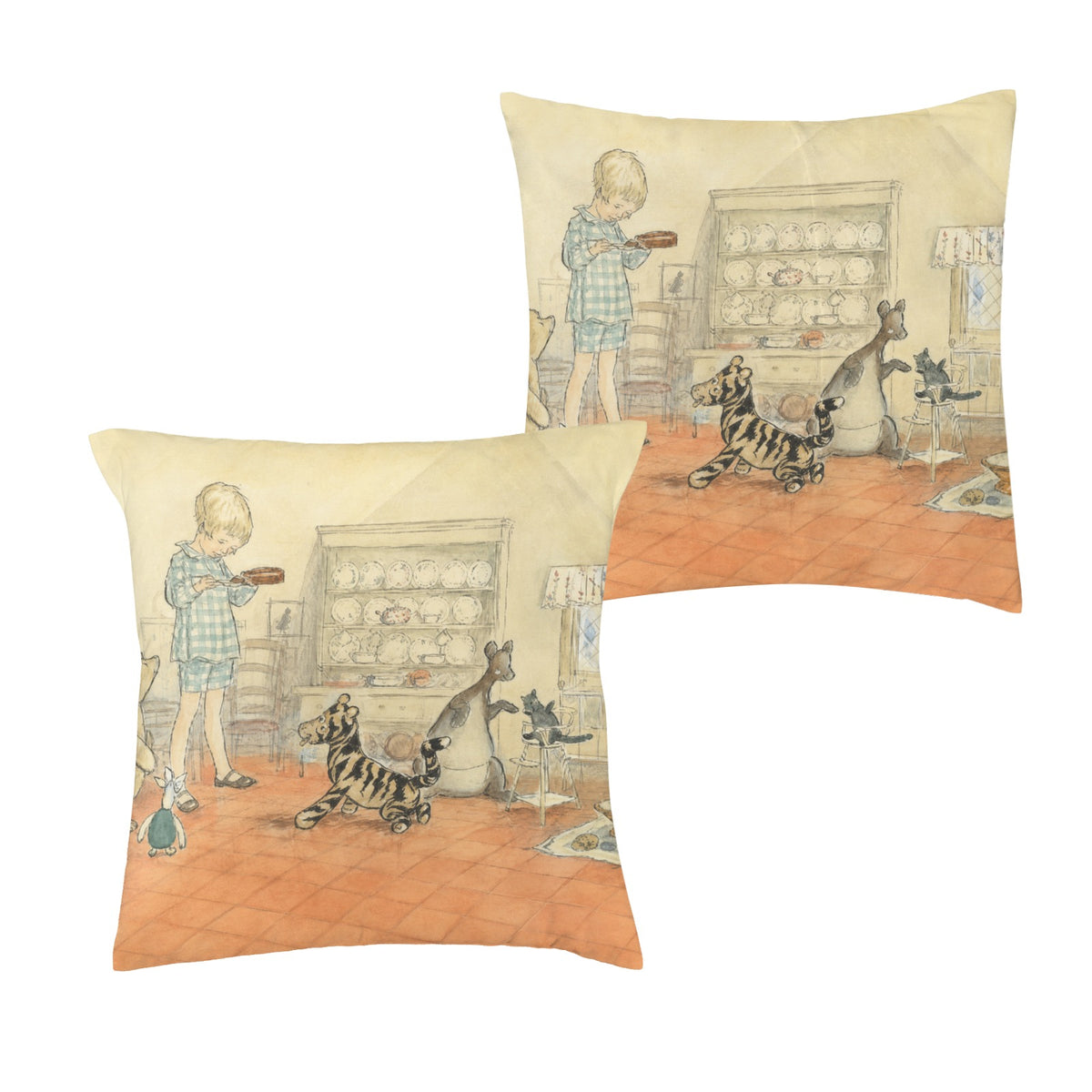 Woodland Storybook Bear 16 x 16 in Envelope Pillow Case
