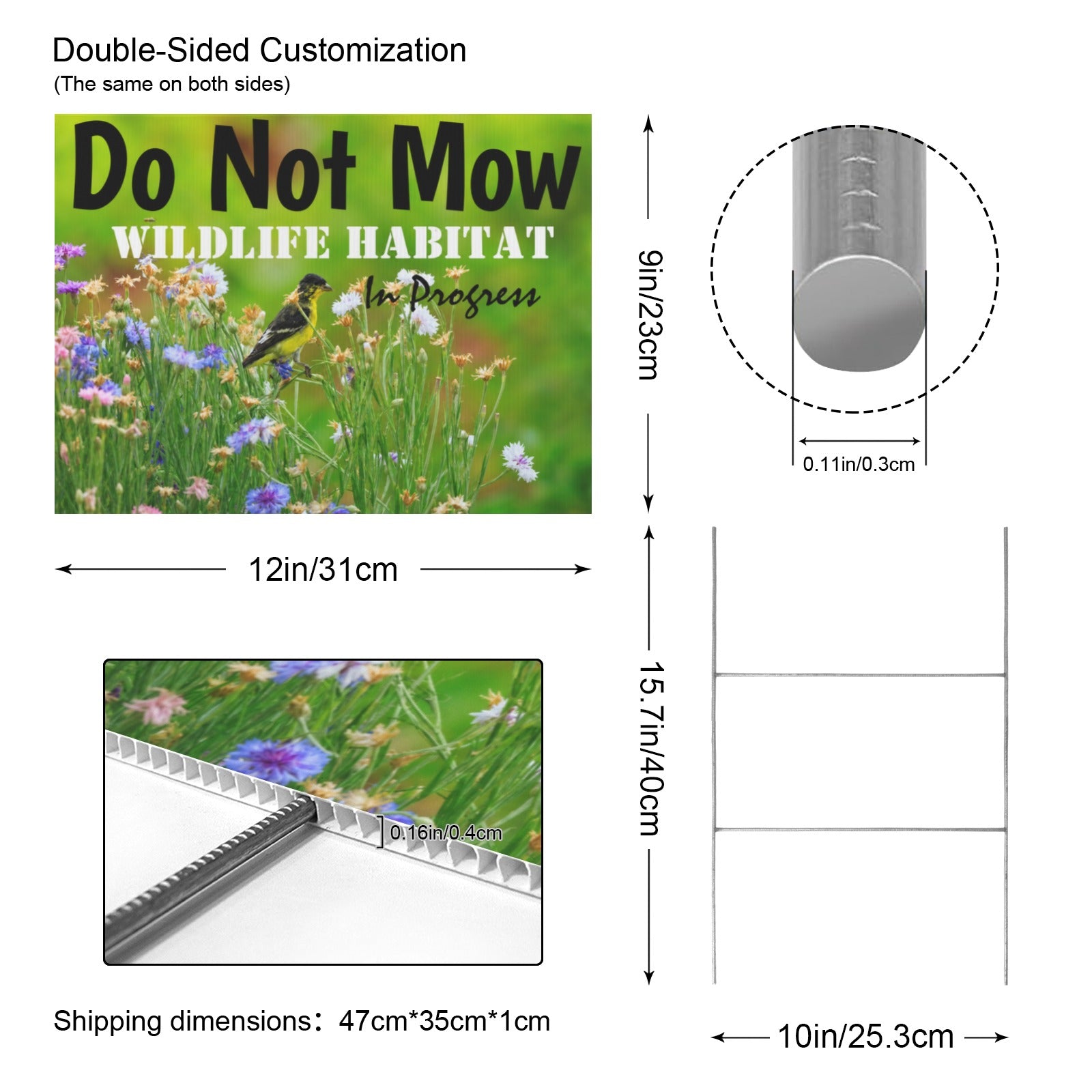 Backyard Wildlife Habitat 12 x 9 in House Sign