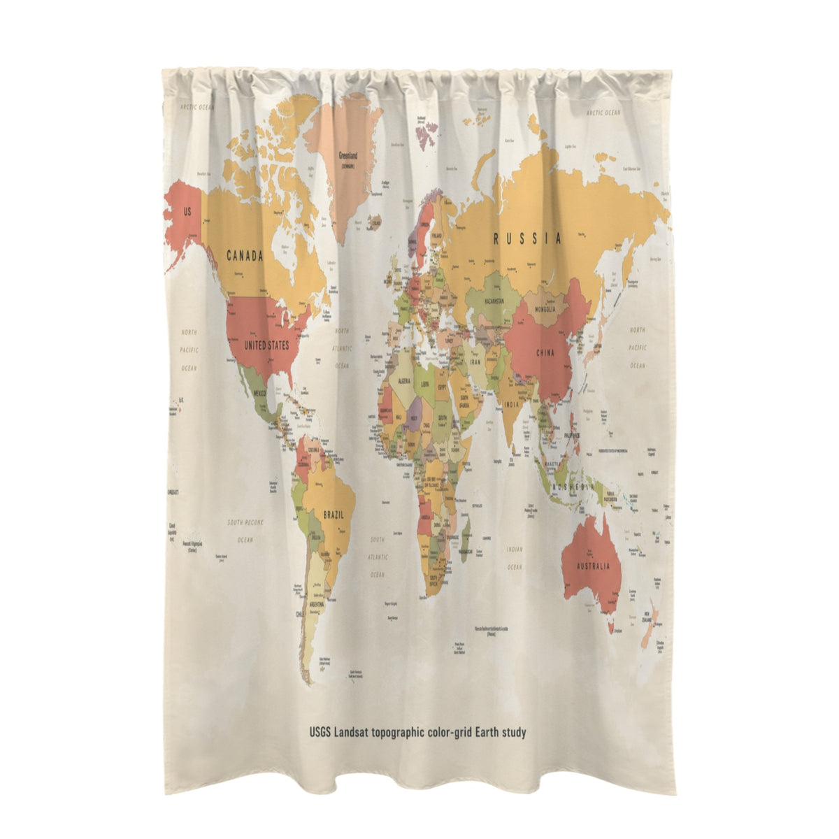 Landsat Earth Map 51 x 72 in Door Curtain (QUE)