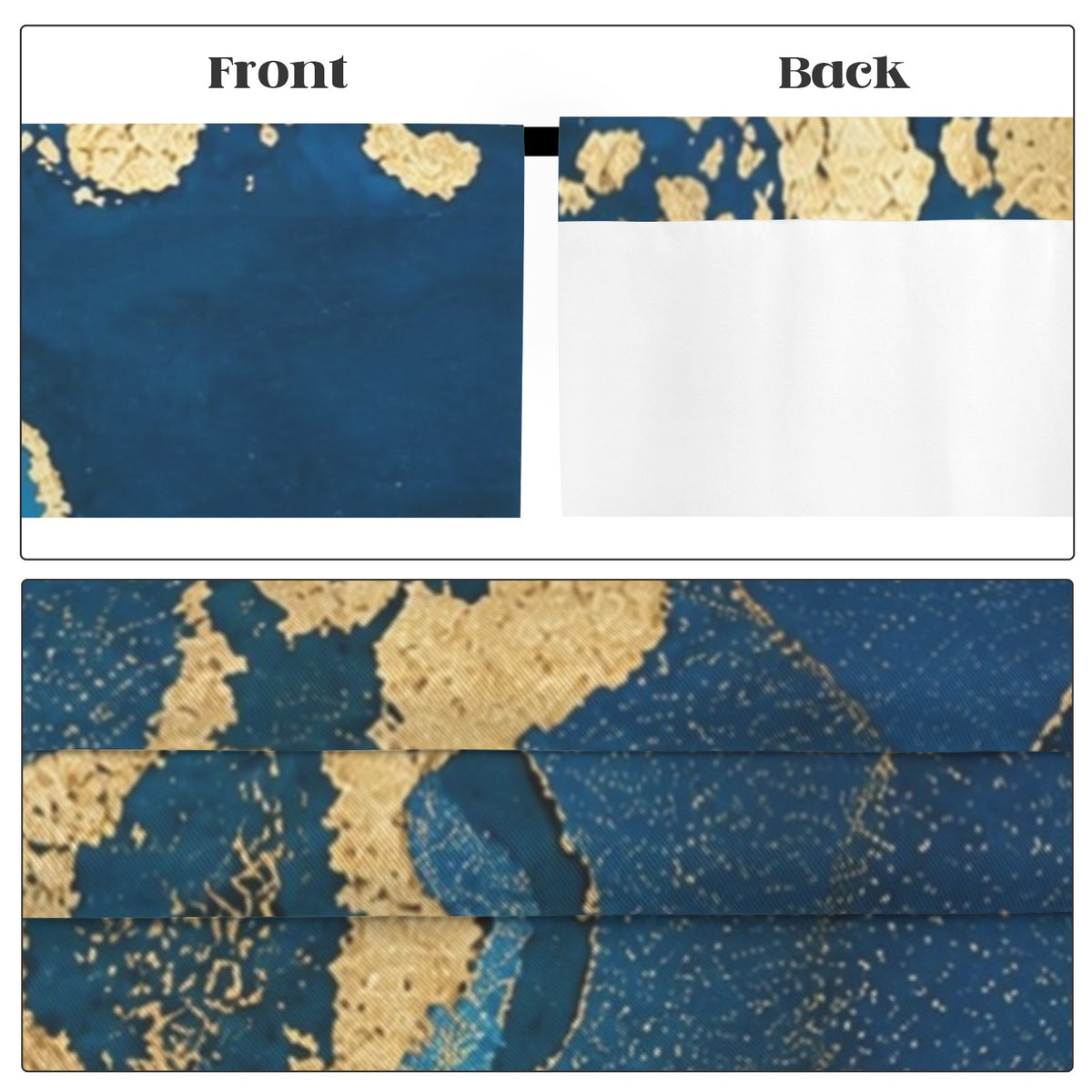Blue Marble Globe 52 x 84 in Window Curtain Set