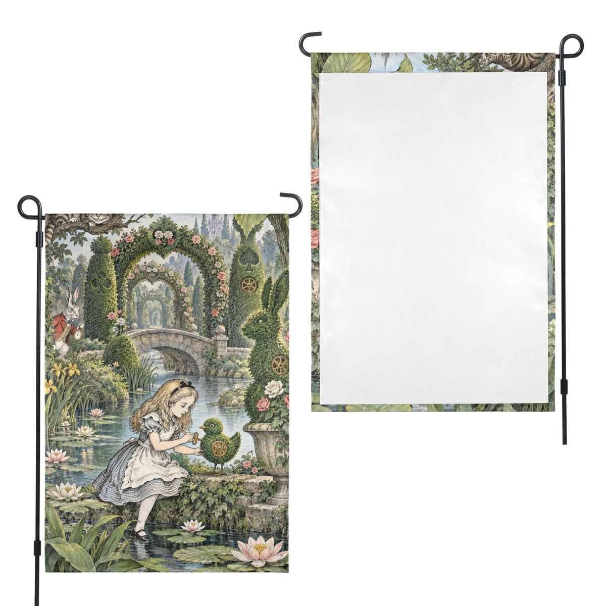 Mechanical Topiary Alice 12 x 18 in Garden Flag