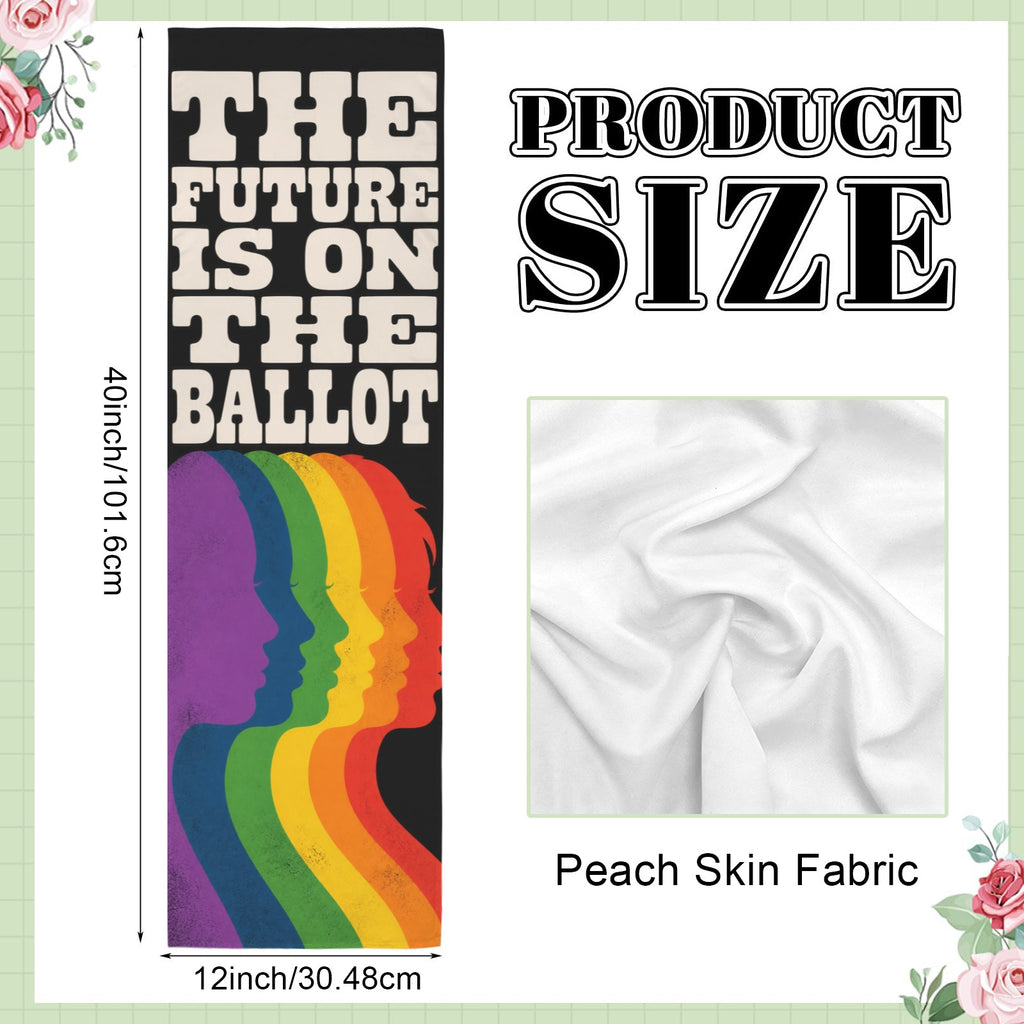 The Future Is on the Ballot 12 x 40 in Polyester Peach Skin Tapestry