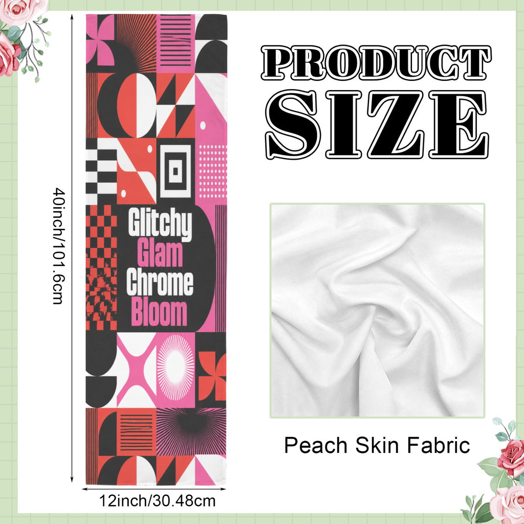 Glitchy Glam Chrome Bloom 12 x 40 in Polyester Peach Skin Tapestry