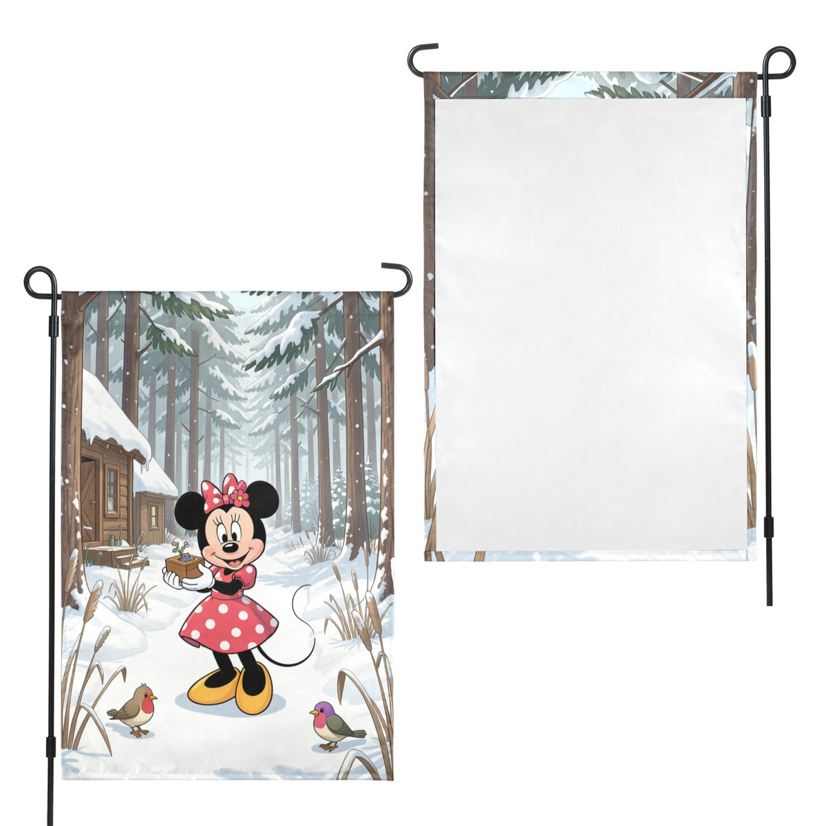 Minnie Winter Music Box 12 x 18 in Garden Flag