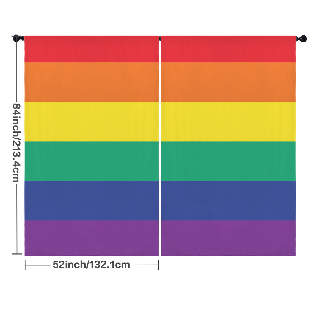 Rainbow Minimalist Stripes 52 x 84 in Window Curtain Set