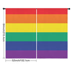 Rainbow Minimalist Stripes 52 x 84 in Window Curtain Set