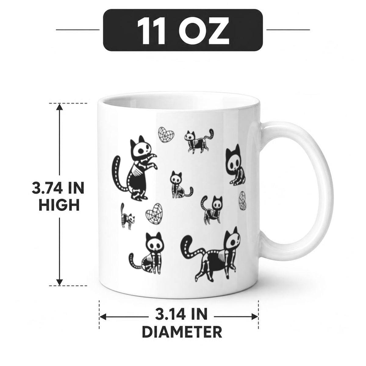 Pumpkin Patch Cat 11 oz White Ceramic Mug