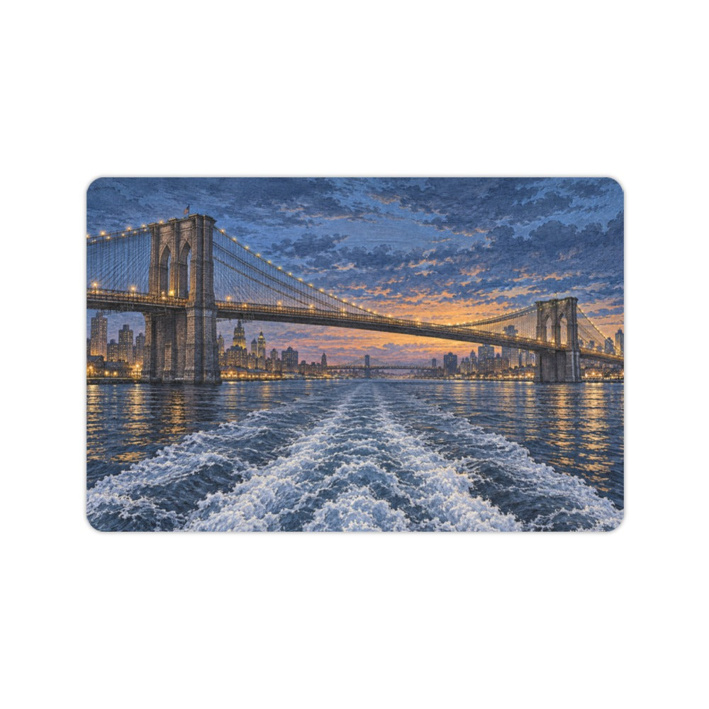 Blue Hour Brooklyn Bridge 23.6 x 15.7 in Doormat
