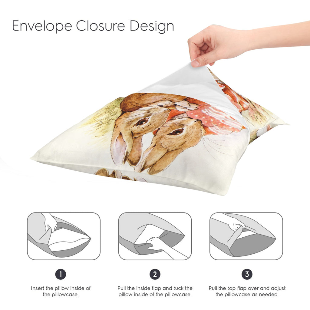 Benjamin Bunny Potter plate 16 x 16 in Envelope Pillow Case