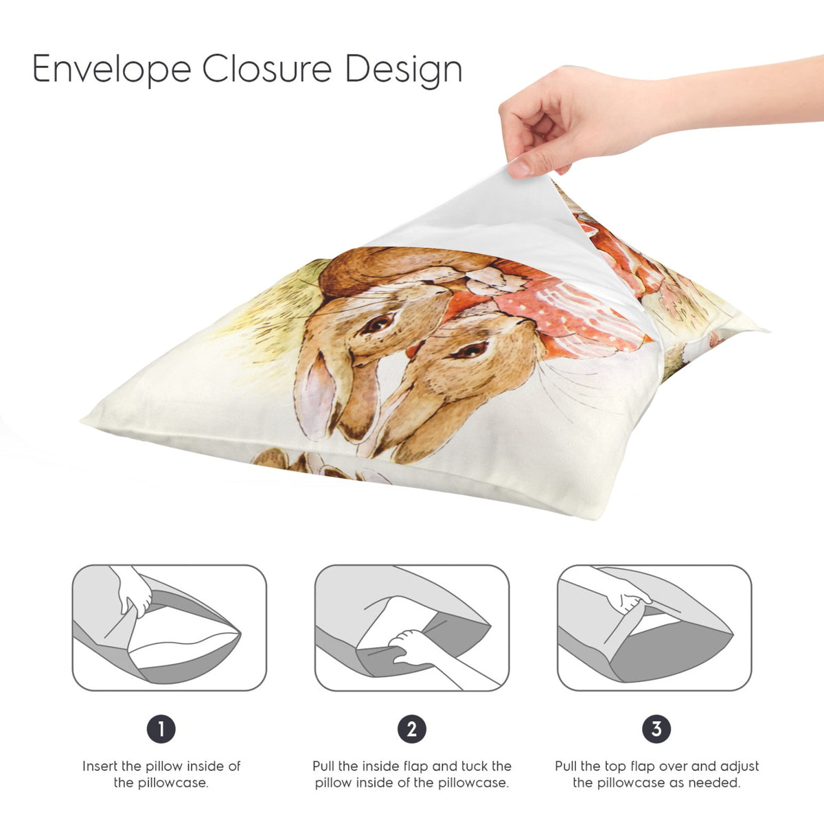Benjamin Bunny Potter plate 16 x 16 in Envelope Pillow Case