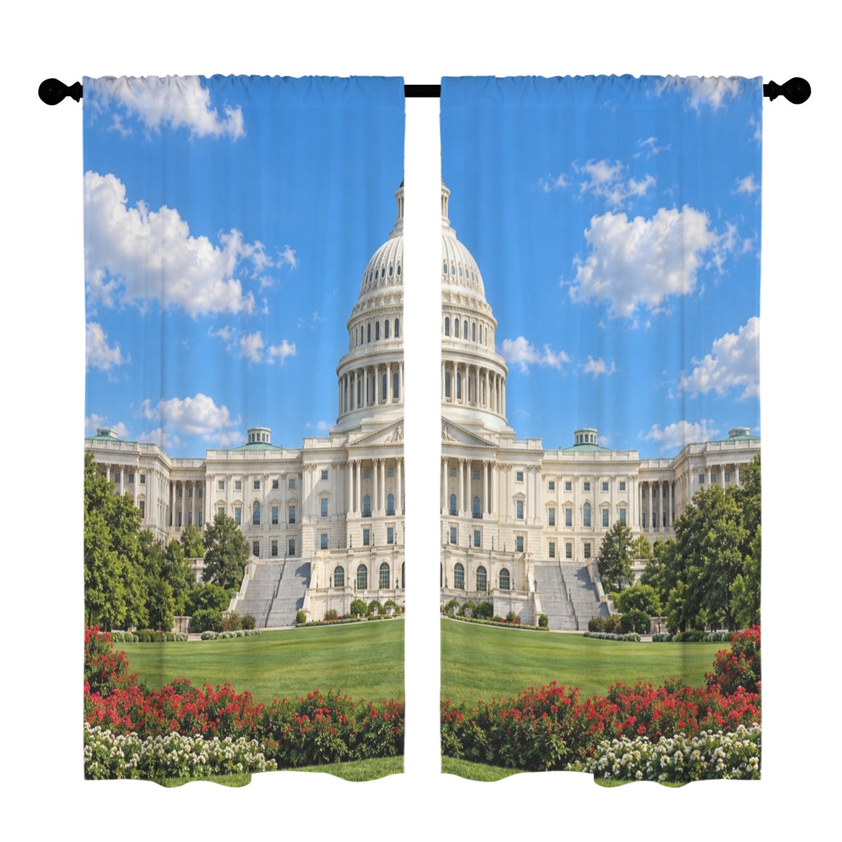 U.S. Capitol Summer Sky 52 x 84 in Window Curtain Set