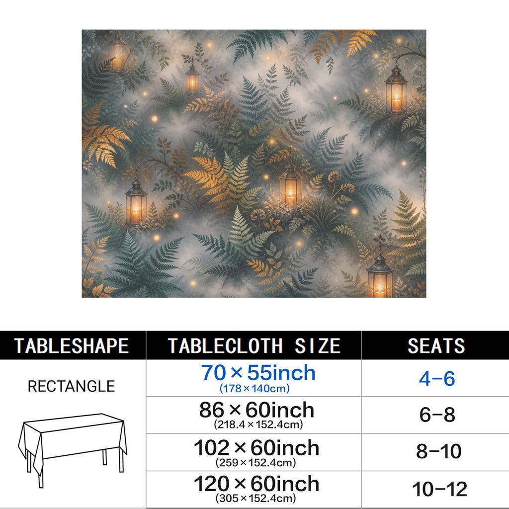 Fog Lanterns 178cm x 140cm Rectangular Tablecloth 70x55inch (QUE)