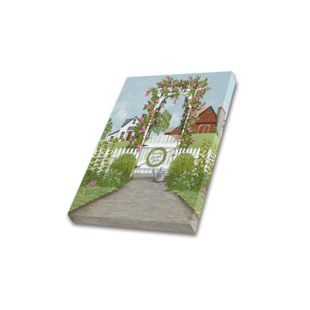 Country Garden Gate Frame Canvas Print 8"x10"