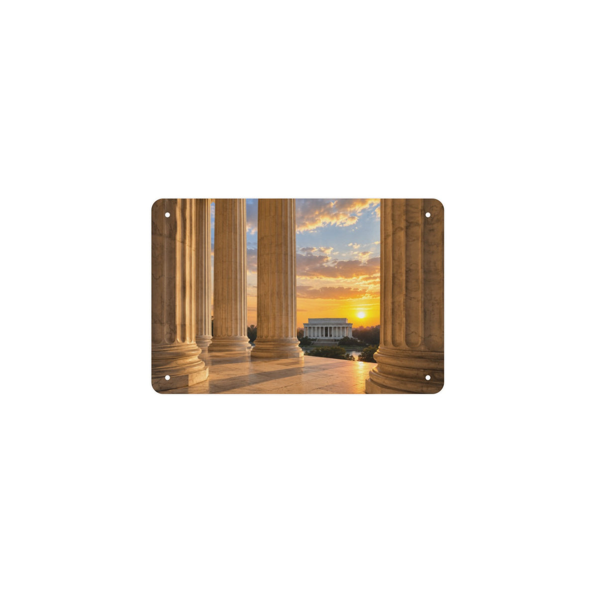 Lincoln Memorial Columns 12 x 8 in Metal Tin Sign