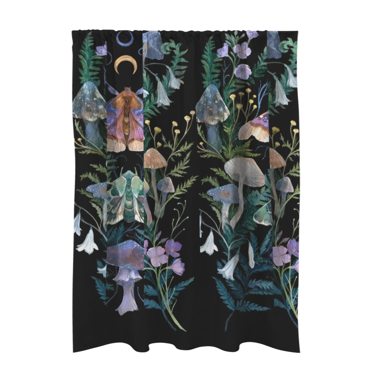 Midnight Garden Moths 51 x 72 in Door Curtain (QUE)