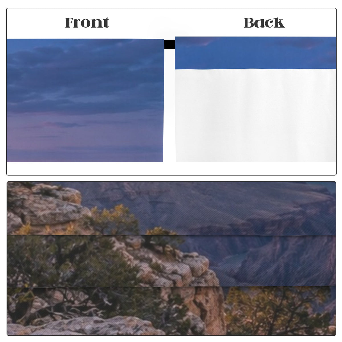 Grand Canyon Blue-Hour Cliffs 52 x 84 in Window Curtain Set