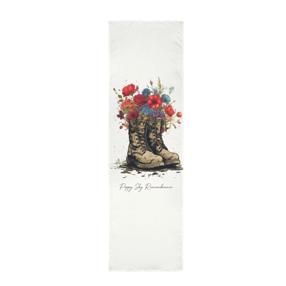 Poppy Sky Remembrance 12 x 40 in Polyester Peach Skin Tapestry