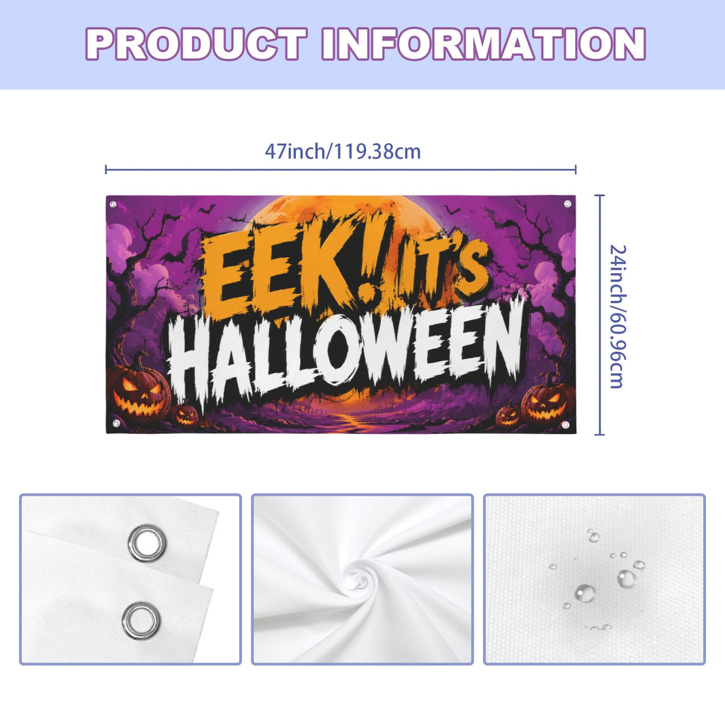 Eek Its Halloween 47 x 24 in Festival Banner