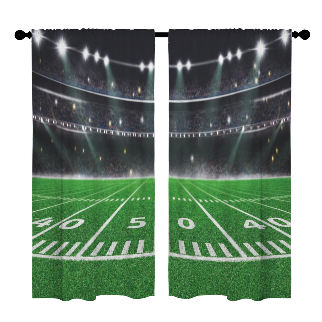 Football Season Field Lines 52 x 84 in Window Curtain Set