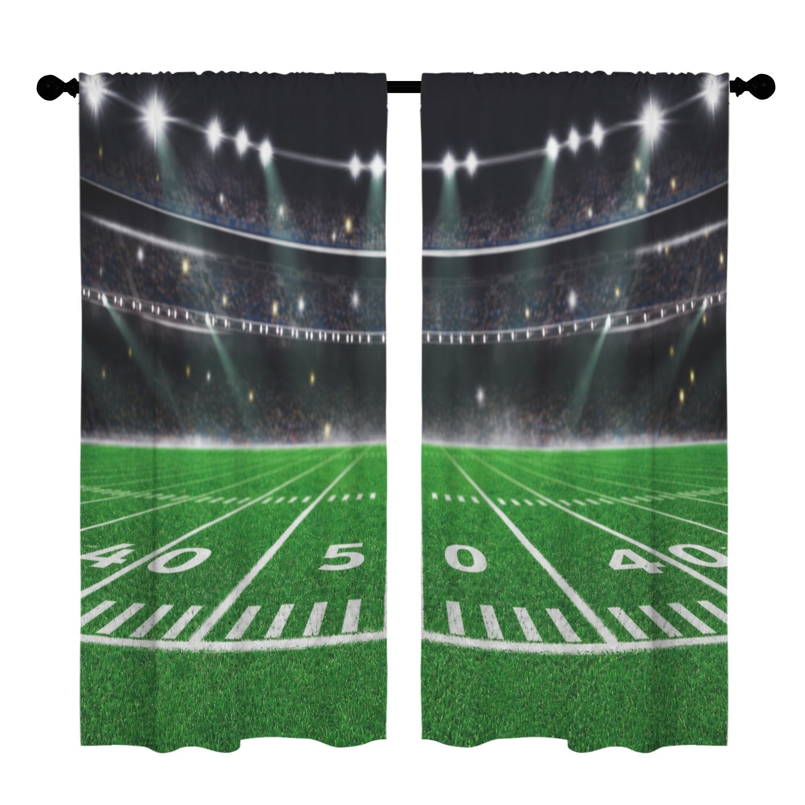 Football Season Field Lines 52 x 84 in Window Curtain Set