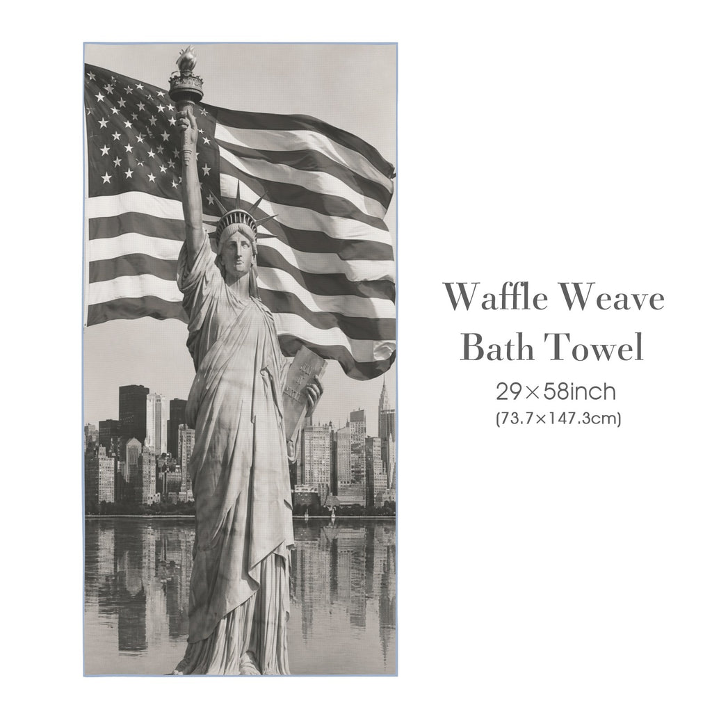 Liberty Monochrome Portrait 29"x58" (QUE) Waffle Weave Bath Towel