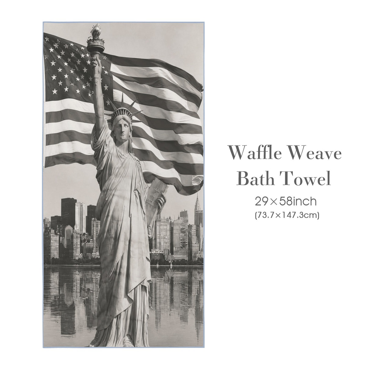 Liberty Monochrome Portrait 29"x58" (QUE) Waffle Weave Bath Towel
